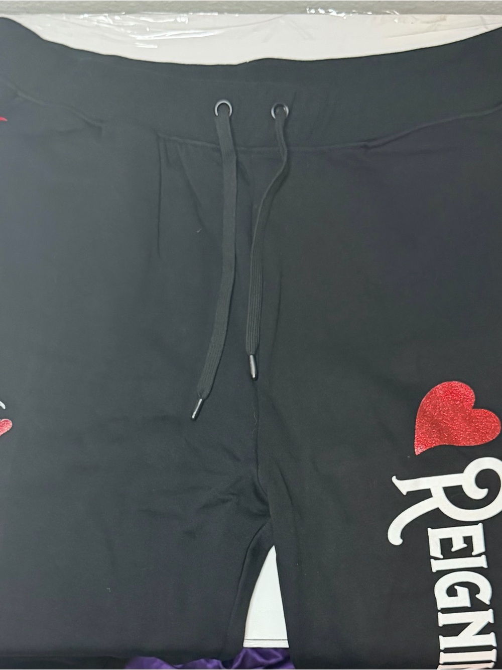 Reigning Fury Black Graphic Jogger Sweatpants Men’s Large streetwear Hearts NWT